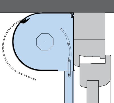 Systemaufbau: Vorbau Rollladen mit stranggepresstem Kasten, rund