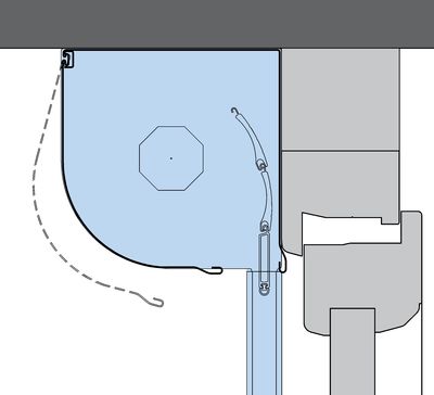 Systemaufbau: Vorbau Rollladen mit rollgeformtem Kasten, viertelrund 