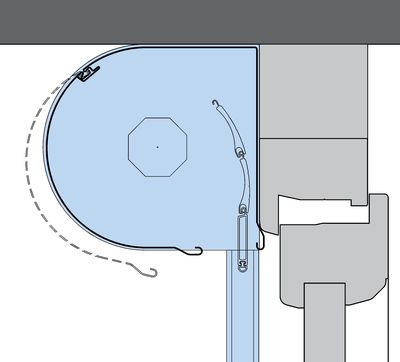 Systemaufbau: Vorbau Rollladen mit rollgeformtem Kasten, rund